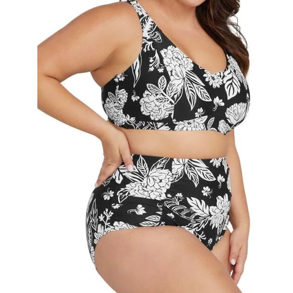 ARTESANDS Raphael High Waist Swim Bottoms 20W Black Opus Print Pant NWT - Picture 4 of 13